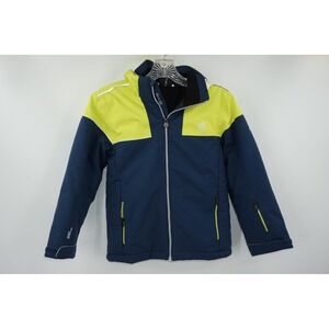 Dare2B‎ Ski Jacket Kids 7-8 Entail Admiral Blue Citron Lime Hooded Insulated